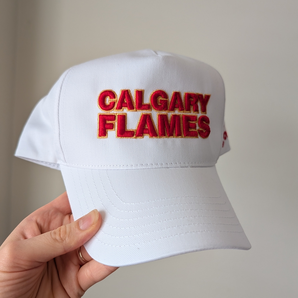 New Men's Calgary Flames White Cap